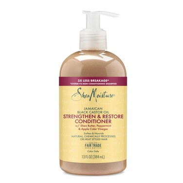 SheaMoisture Conditioner 100% Pure Jamaican Black Castor Oil  with Shea Butter, Peppermint and Apple Cider Vinegar 384ml