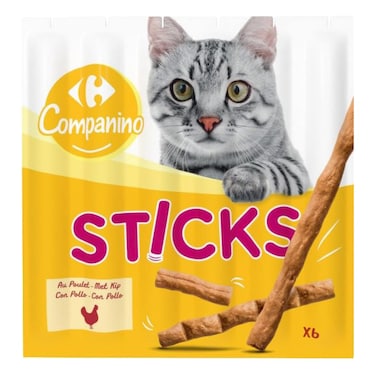 كارفور كومبانيونو عيدان كبد الدجاج للقطط 5 غرام حزمة من 6 قطع