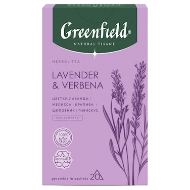 Greenfield Natural Tisane Lavender and Verbena Herbal Tea Bags 20 Tea Bags