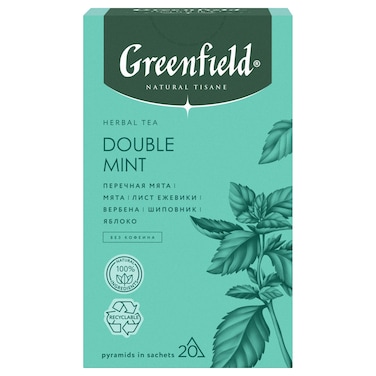 Greenfield Natural Tisane Double Mint Herbal Tea Bags 20 Tea Bags