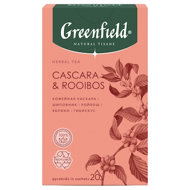 Greenfield Natural Tisane Cascara and Rooibos Herbal Tea Bags 20 Tea Bags