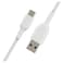 Belkin USB-A to C Braided Charging Cable, White, 1m