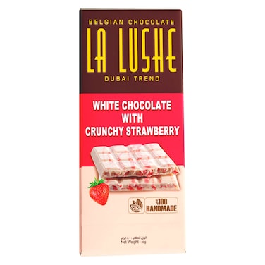 La Lushe White Chocolate with Crunchy Strawberry, 80g