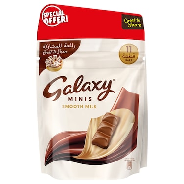 Galaxy Chocolate Minis Smooth Milk, 11 Mini Chocolate Bars, 137.5g Pack of 2