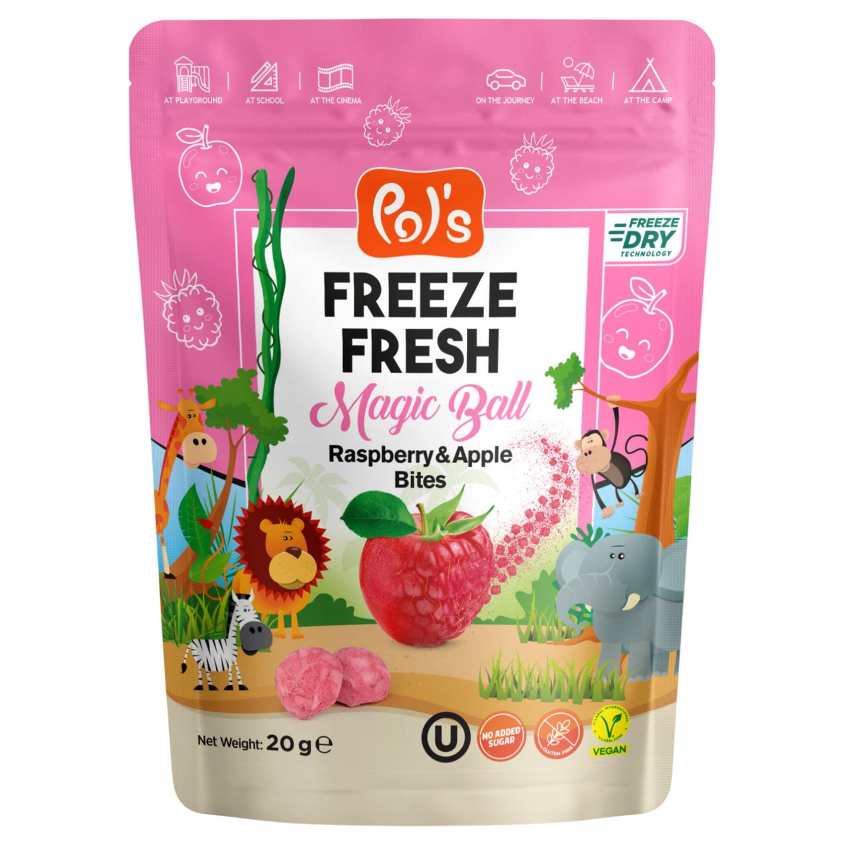 Buy Pol's Freeze Fresh Magic Ball Raspberry and Apple Bites, 20g Online ...