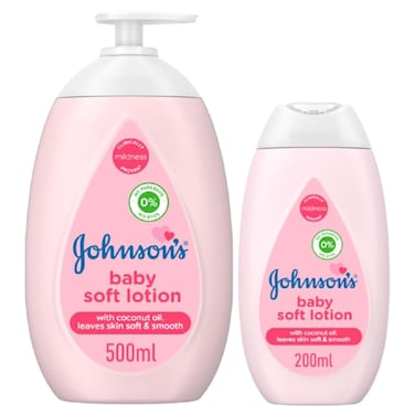 جونسونز لوشن الأطفال بتركيبة لطيفة للترطيب لمدة 24 ساعة 500 ملل + 200 ملل