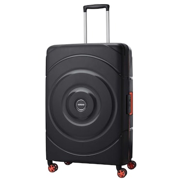 American Tourister Circurity 2 Wheels Spinner Hard Luggage Trolley, Black, 77cm