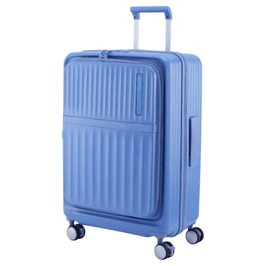 American Tourister Trento + 2 Wheels Spinner Hard Luggage Trolley, Elemental Blue, 54cm