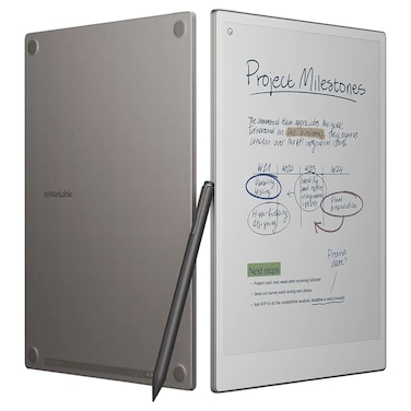 reMarkable Paper Pro Tablet, 64GB, Grey, 2 GB RAM, 11.8-Inch, Canvas Colour Display, Wi-Fi with Marker Plus, Black