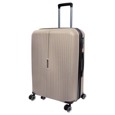 Cosmo Crystal 8 Wheel Hard Luggage Trolley, Cabin, Coffee, 50cm