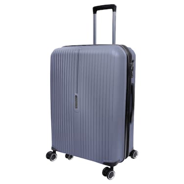 Cosmo Crystal 8 Wheel Hard Luggage Trolley, Cabin, Light Grey, 50cm