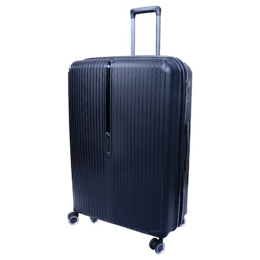 Cosmo Crystal 8 Wheel Hard Luggage Trolley, Medium, Black, 60cm