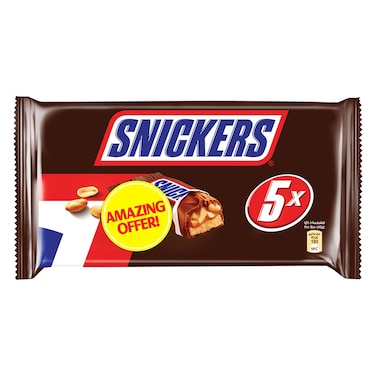 Snickers Peanut Filled Chocolate Bar, 40g Pack of 5