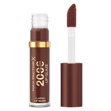 Max FactorX 2000 Calorie Lip Glaze Plumping Lip Gloss, 180 Chocolate Glow, 4.4ml
