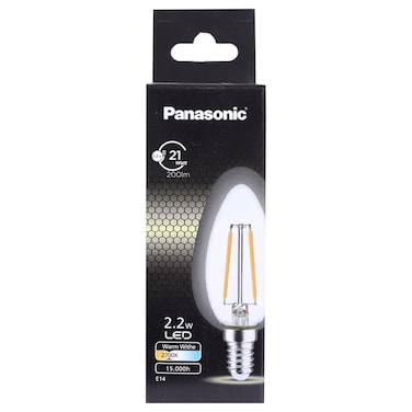 باناسونيك مصباح LED زجاج شفاف - ضوء أبيض دافئ، 2.2 واط، E14