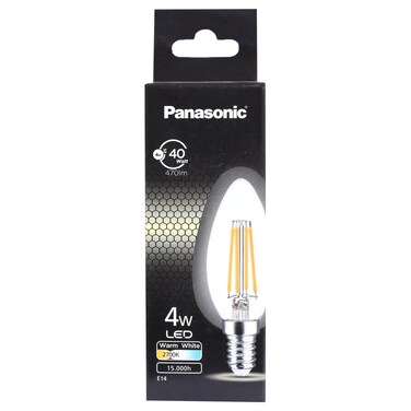 Panasonic LED Clear Glass Lamp, Warm White, 4 W E14