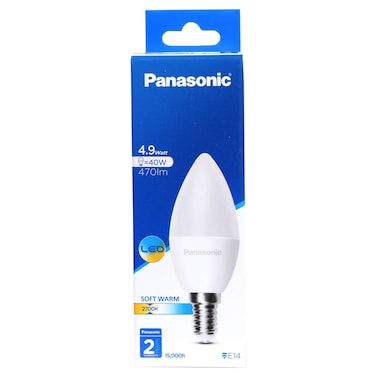 باناسونيك مصباح LED - ضوء دافئ ناعم، 4.9 واط، E14