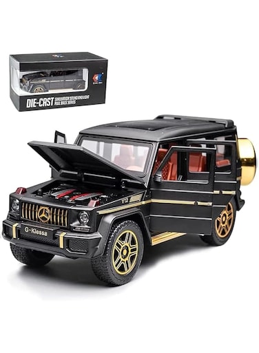 EROCK Exquisite car Model 1/24 Benz G63 AMG Model Car, Zinc Alloy Pull Back Toy car with Sound and Light for Kids Boy Girl Gift (Black)