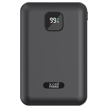 X.Cell PD, 2 USB-C and 1 USB-A Ports Power Bank, Black, 10000mAh, 30 W, LED Display