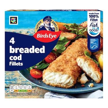 Birds Eye 4 Breaded Cod Fillets, 400g