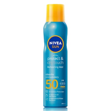 NIVEA SUN Protect &amp; Dry Touch Sun Spray SPF50, Water-Resistant Sunscreen, 200ml