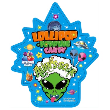 Alien's Sour Mix Berries Flavour Lollipop with Popping Candy, 21g