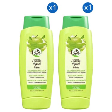 Carrefour Soft Apple Oily Hair Shampoo, 500ml Pack of 2