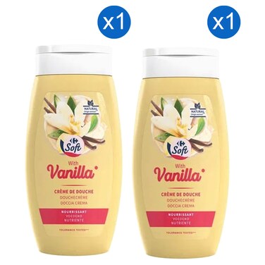 Carrefour Soft Shower Gel with Vanilla, 250ml Pack of 2