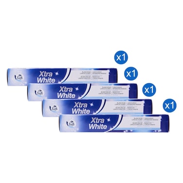 Carrefour Soft Xtra White Toothpaste, 75ml Pack of 4