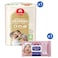 Carrefour Premium Baby Diapers, Size 4 (9-14 kg), 54 Count + Advanced Tech and Scented Baby Wipes 56 Wipes