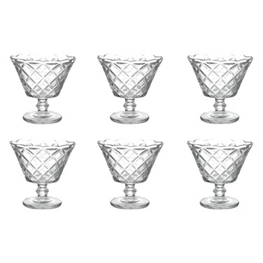 ويندسيرا طقم كاسات آيس كريم زجاجية، 6 قطع، 150 ملل