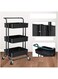 RGLT 3 Tier Mobile File Cabinet Trolley Utility Storage Organizer With Wheels Shelves Multifunctional Office or HomeCraft Easy To Assemble