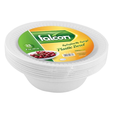 Falcon, 25 Pcs Plastic Bowls, 237ml