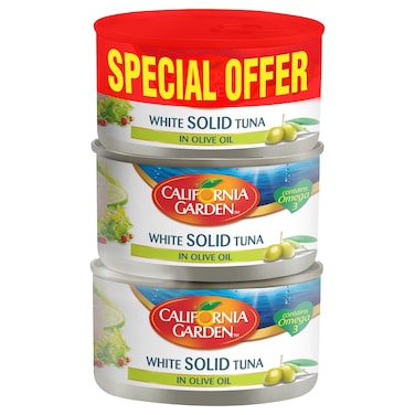 California Garden White Solid Tuna in Olive Oil, 170g Pack of 3