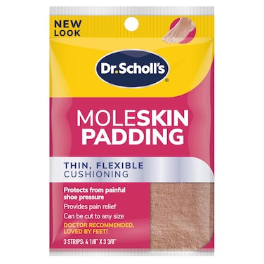 Dr.Scholl's Moleskin Padding 3 Strips, 4.125x3.375 inch