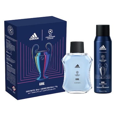 Adidas UEFA Champions League Edition Goal Eau De Toilette and Deodorant Spray, 100ml+150ml