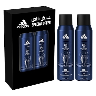 Adidas UEFA Champions League Edition Goal Deodorant Spray, 150ml Pack of 2