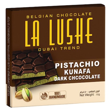 La Lushe Pistachio Kunafa Dark Chocolate, 50g