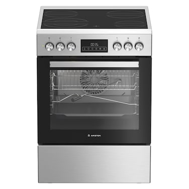 Ariston Electric Cooker ARR6EV520205XME, 60 cm, Silver and Black, 5 Cooking Zones