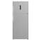 Ariston 557L Gross / 405L Net, Double Door Freezer Top Refrigerator, Inverter Compressor, No Frost Technology, LED Display, Holiday Mode, Glass Shelves, Titanium Inox - ART78F6593XME