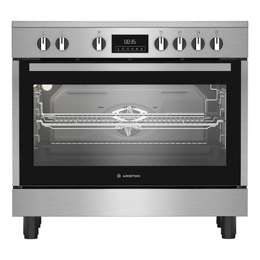 Ariston Electric Cooker ARR9EV830207XME, 90 cm, Silver and Black, 5 Cooking Zones