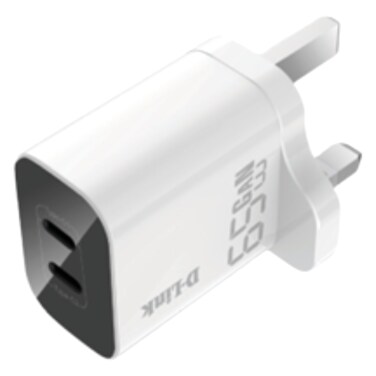 D-Link GaN Dual USB-C Ports Adapter DPC-652, White, 65 W