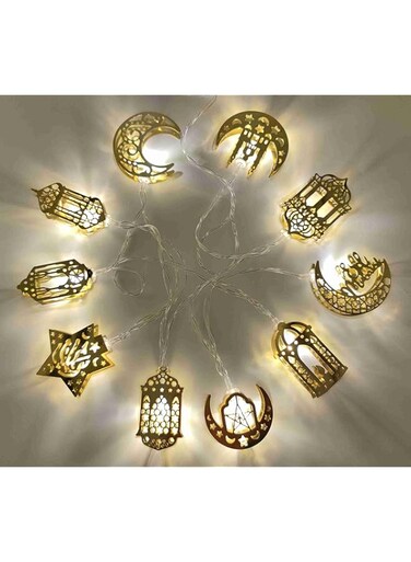 Excefore Ramadan Eid String Light, Star Fairy String Lights for Eid Festival Bedroom Garden Decorations (Not Include Battery)