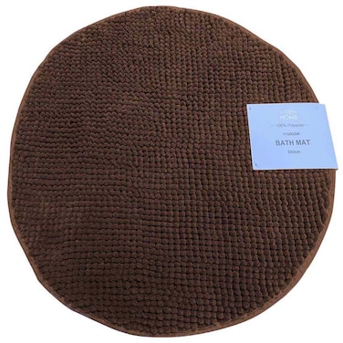 La Collection Home Round Bath Mat Dark Brown, 53cm
