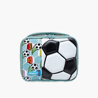 Lunch/Cooler Bag-Football-3D Effect-1 Cmprt- (Polyester) Light Blue \ 24.5X10X21