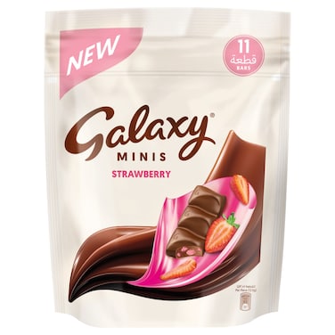 Galaxy Chocolate Minis Strawberry 11 Mini Chocolate Bars, 137.5g