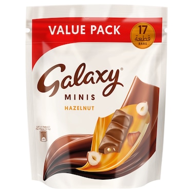 Galaxy Chocolate Minis Hazelnut 17 Mini Chocolate Bars, 212.5g