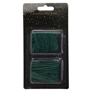 خطافات شجرة عيد الميلاد، 150 قطعة، أخضر