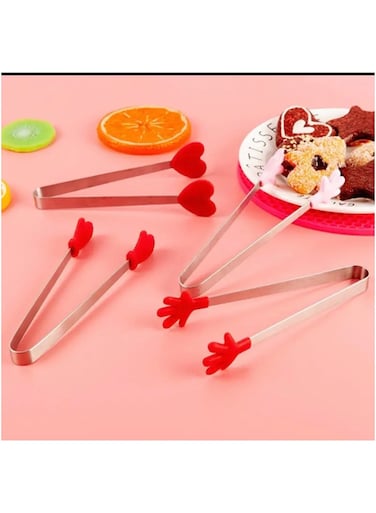 Quality 3pcs Non-Slip Stainless Steel Food Clip Cute Palm Gloves Silicone Ice Cube Tongs Heat Resistant Food Tongs Kitchen Tools for restaurants/cafe