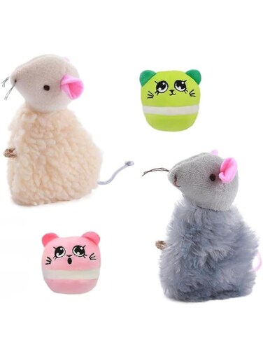 TOMVAES Catnip Toys, 4 Pack Soft Plush Cat Toys, Kitten Scratching Chewing Playing Toy Assortments, Velcro Mouse Grinding Chew Toys, Indoor &amp; Ourdoor Entertainment Pet Toys